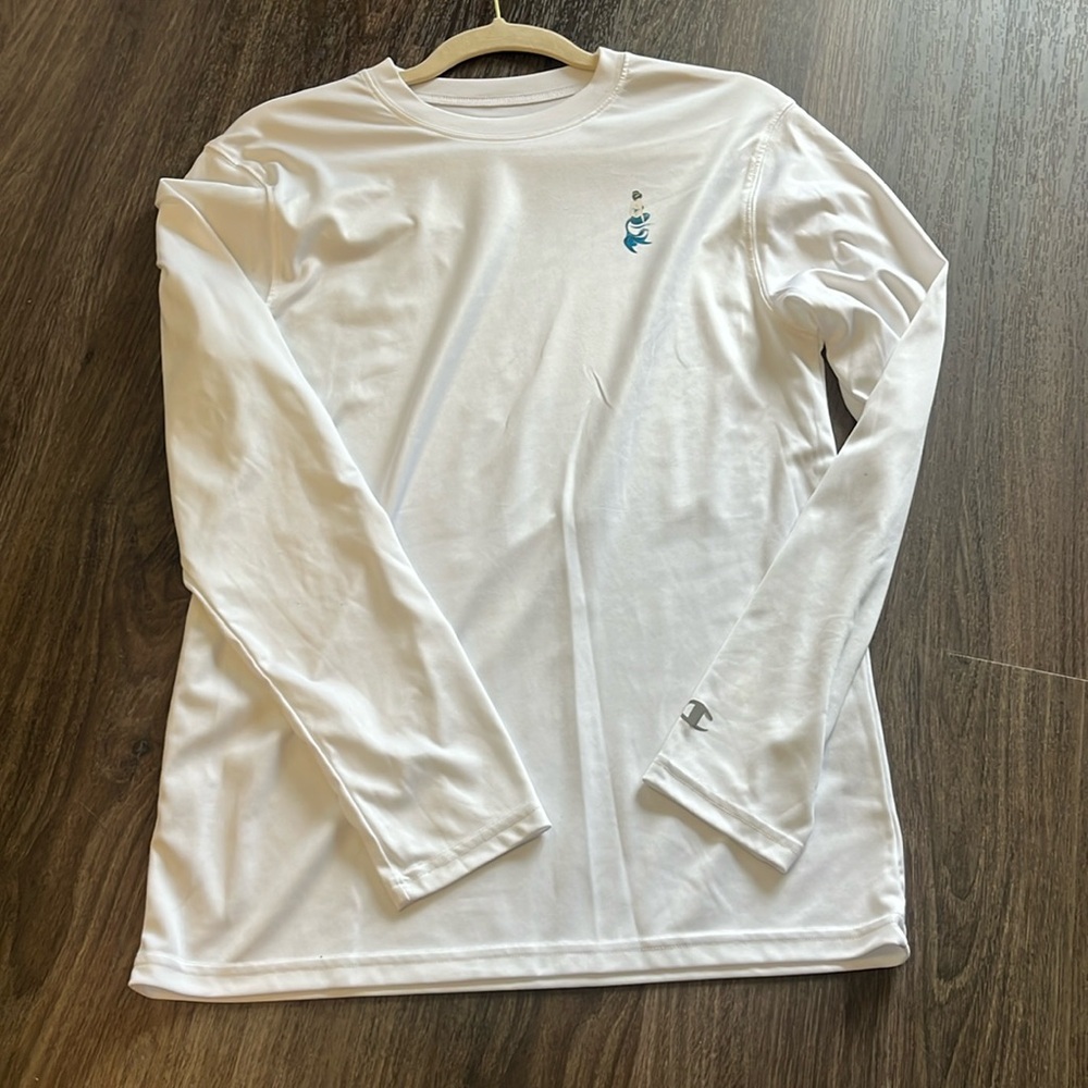 White Mermaid shirt, champion, size small. Double dry.
